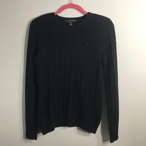 Ralph Lauren black cable knit sweater